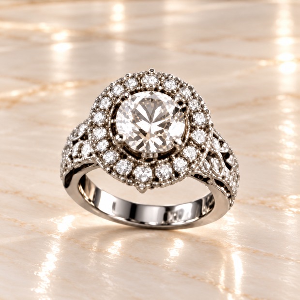 Halo Elegance silver ring