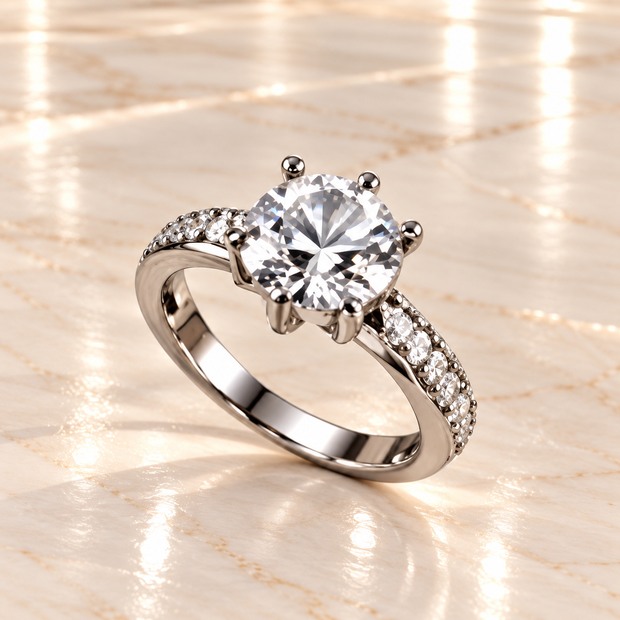 Classic Solitaire silver ring